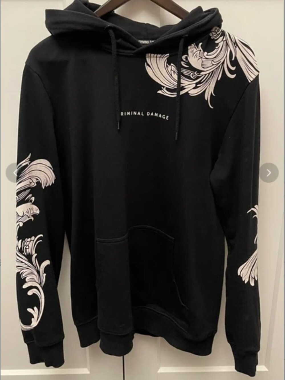 Criminal Damage Floral Hoodie Large